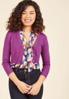 Modcloth The Dream Of The Crop Cardigan In Violet