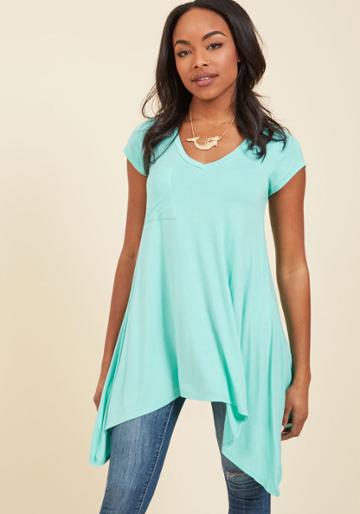 Modcloth A Crush On Casual Tunic In Seaglass In L