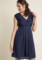 Modcloth Button Front Retro A-line Dress In Midnight In 2x