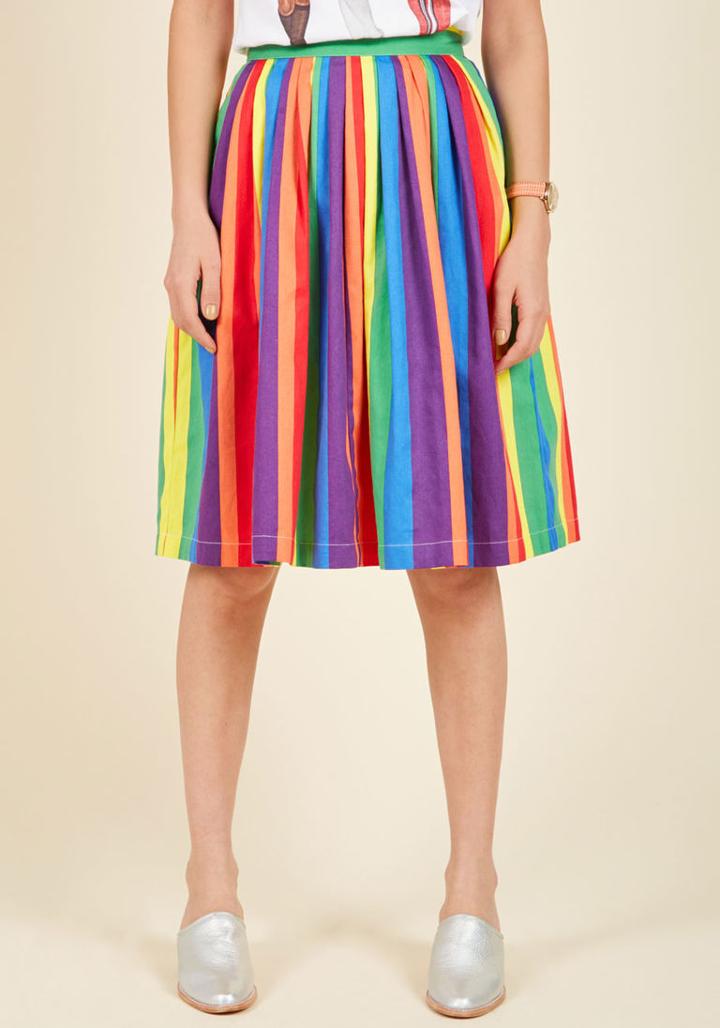 Modcloth Aspiration Creation A-line Skirt In Vibrant