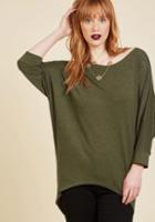 Modcloth Sports Rapport Top In Olive