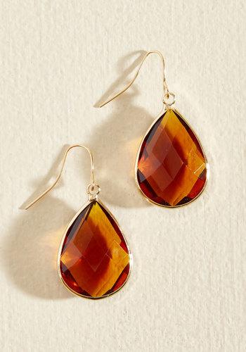  Receiving Drop Honors Earrings In Honey