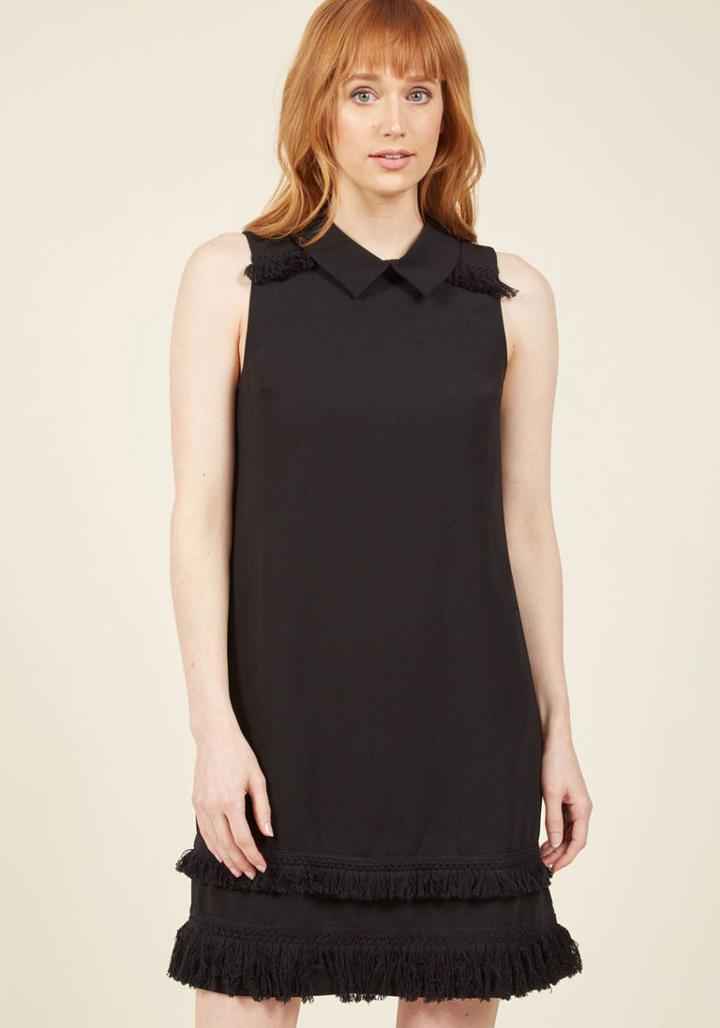Modcloth Optimistic Logistics Sheath Dress In Black In Xxs