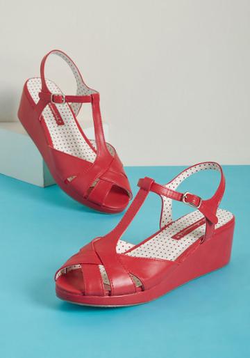 Baitfootwear B.a.i.t. Footwear Lovely As Lemonade Wedge In Red In 8