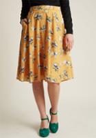 Modcloth Marvelous Midi Skirt With Pockets In Carousel Horses In 1x