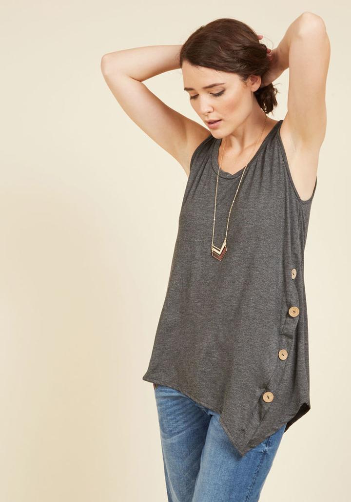 Modcloth The Picture Of Quaint Tank Top In Smoke In 2x
