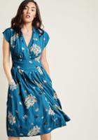 Emilyandfin Emily And Fin Saunter Sweetly Midi Dress In Blue In Xxs