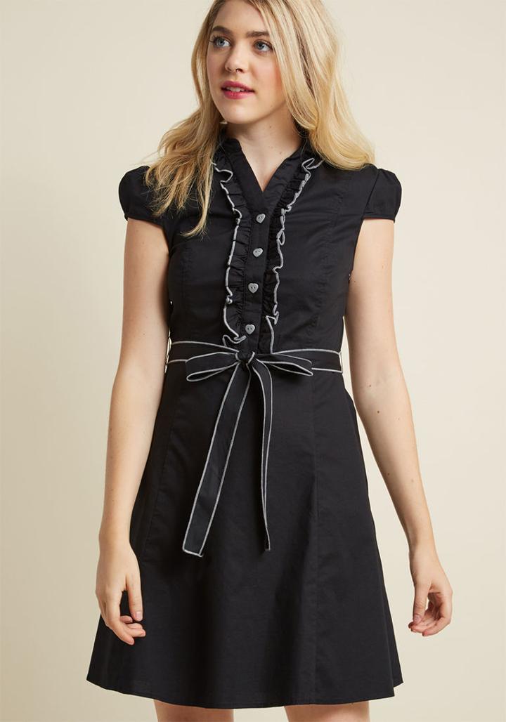 Modcloth Aspiring Artist Shirt Dress In Black In 4x