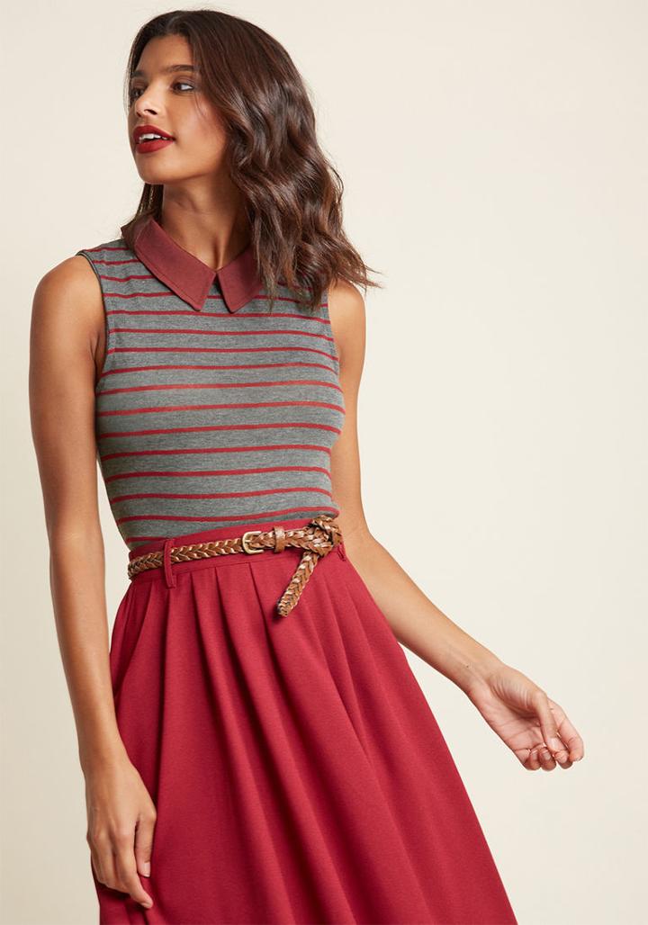 Modcloth Declare And Contrast Sweater In Striped Grey In 4x