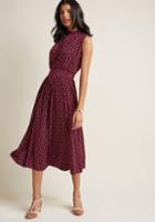 Modcloth Off To Ottawa Midi Dress In Purple Dots In S