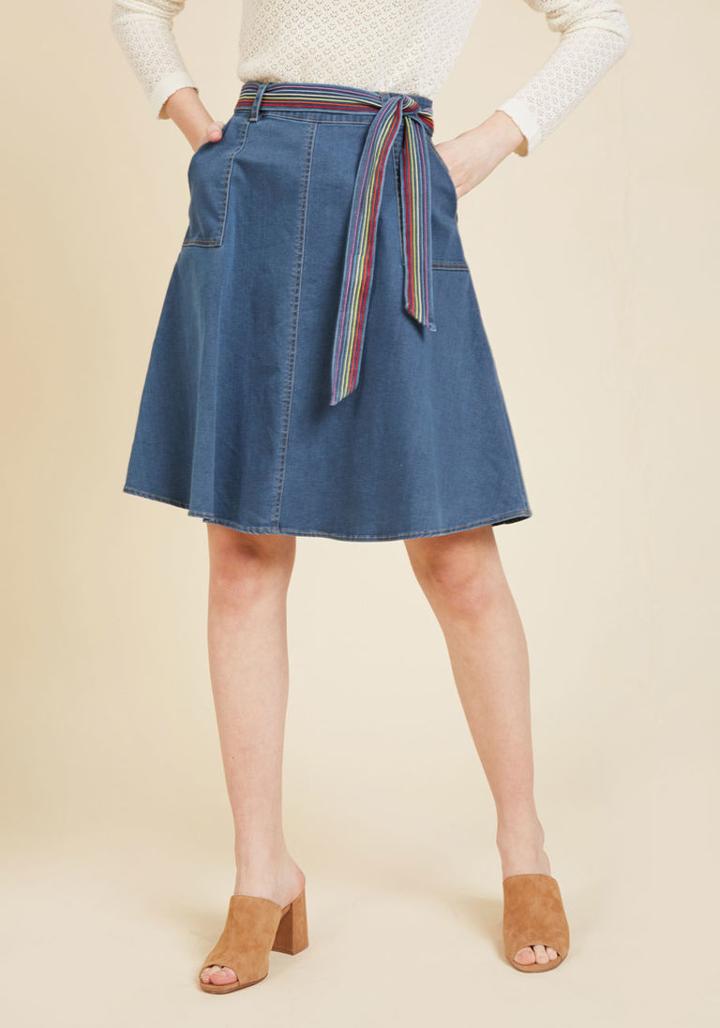 Modcloth Imaginative Affirmation Denim Skirt