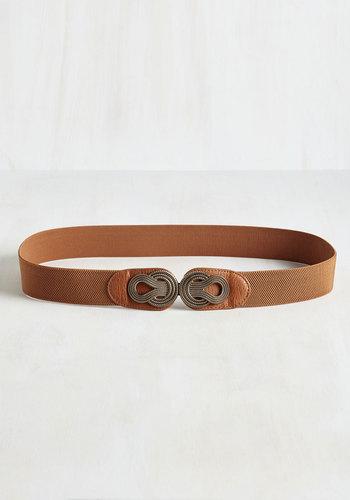  Boldly Buckled Belt In Cognac - Extended Size In 3x/4x