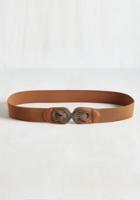  Boldly Buckled Belt In Cognac - Extended Size In 3x/4x