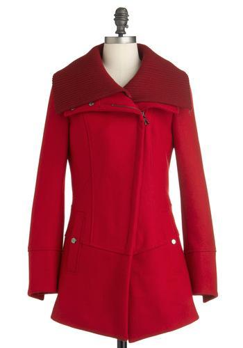 Steve Madden Diagonal Alley Coat In Red