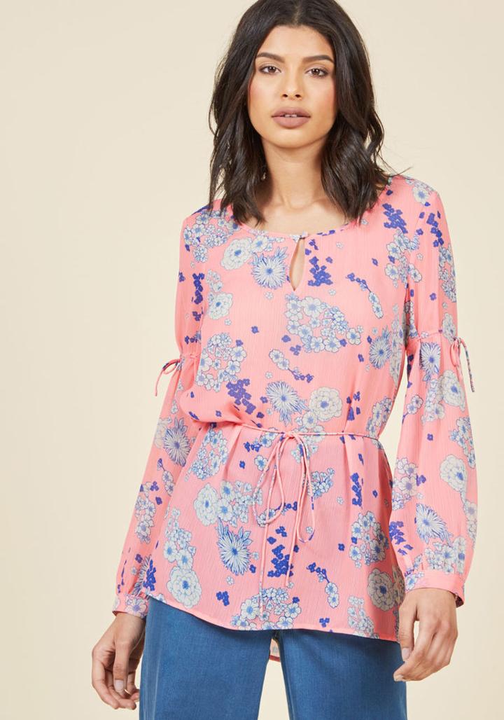  Prepped For Paradise Long Sleeve Top In M