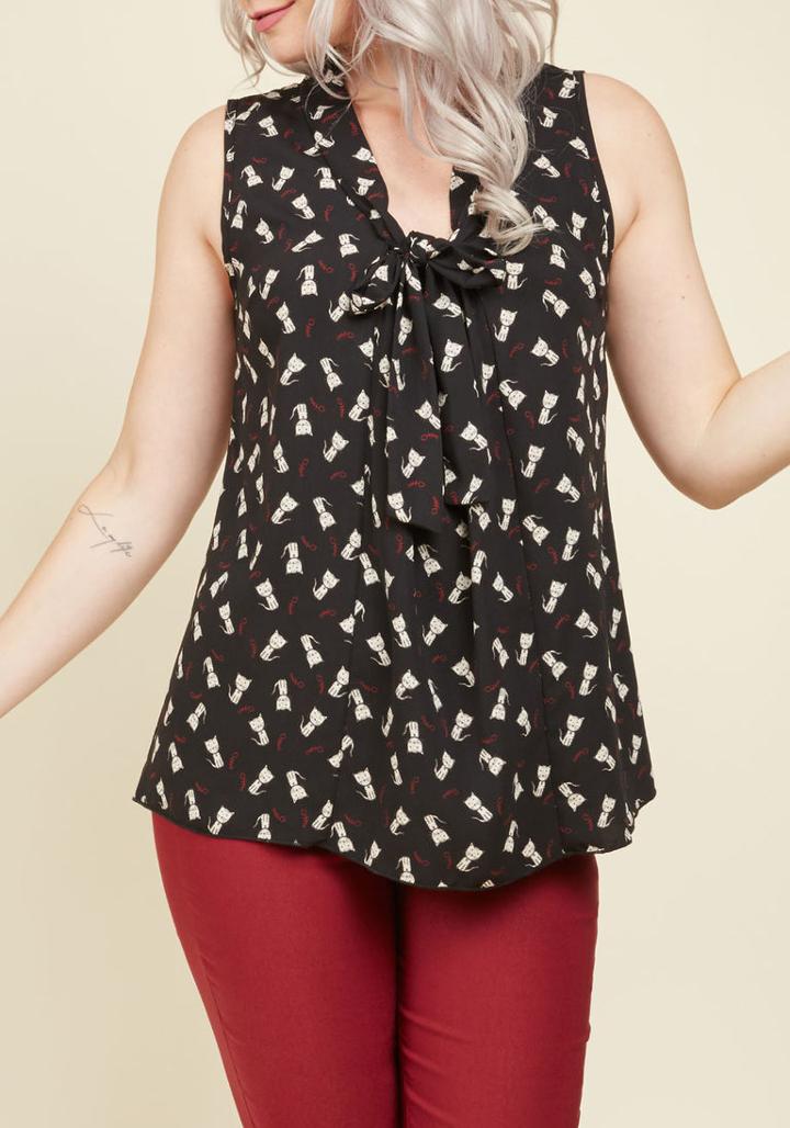 Miami Moments Sleeveless Top In Feline Appetite In 1x