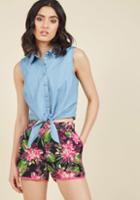 Modcloth Crafters Conference Shorts In Tropical In S