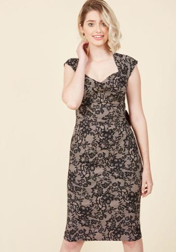 Stopstaring Nonpareil Nuptials Sheath Dress In Black Blossom