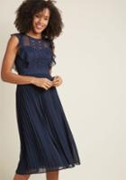 Modcloth Ruffled In Florence Midi Dress In Midnight In 3x