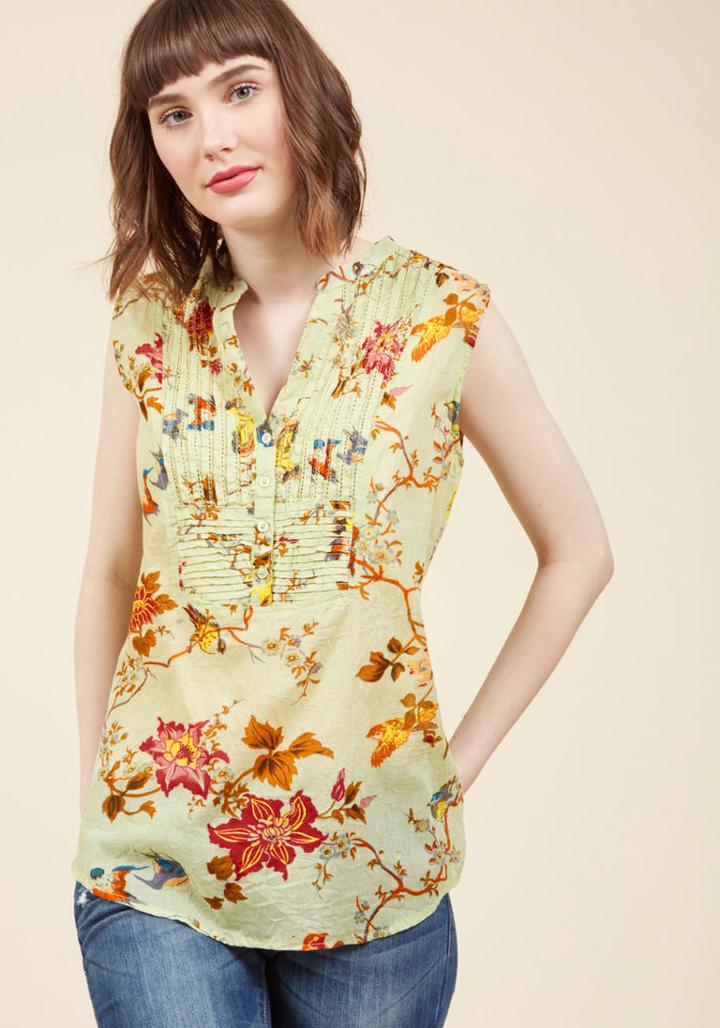  On Your Roam Time Cotton Tunic In Aviary In Xs