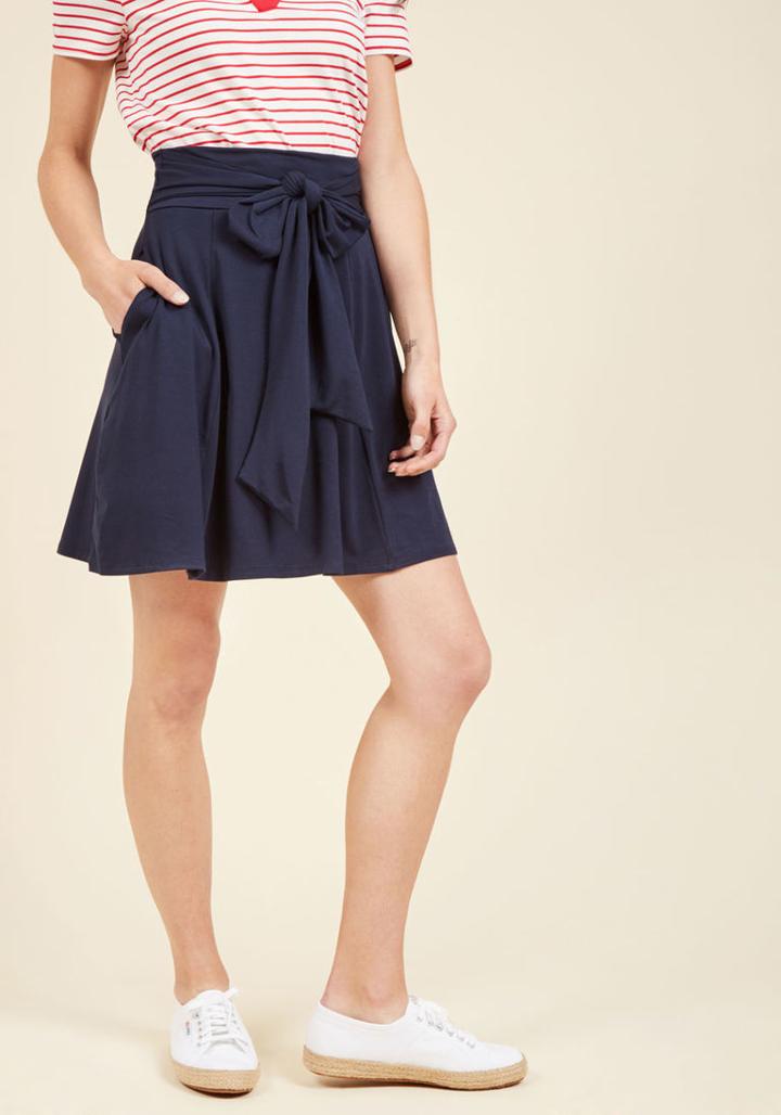  Swing On By Mini Skirt In Navy In L