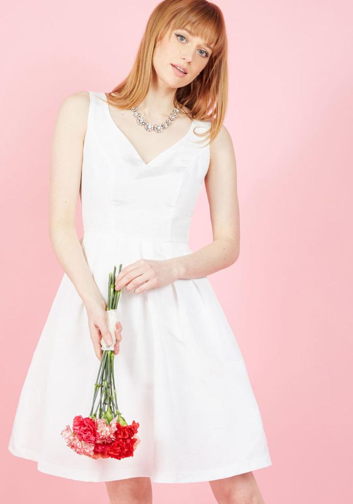  From This Sway Forward A-line Dress In White In 2x