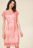 Modcloth Optimal Enchantment Lace Dress In Pink In 1x