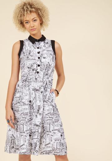  Walk A Fine Headline Shirt Dress In S