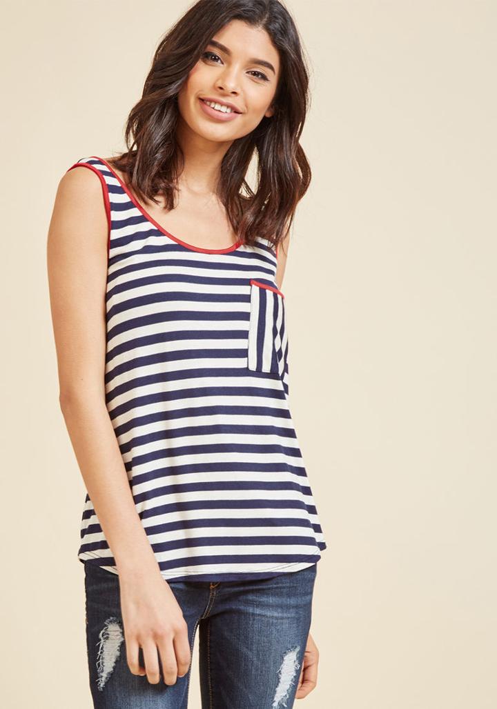 Modcloth Schooner Tunes Tank Top In S