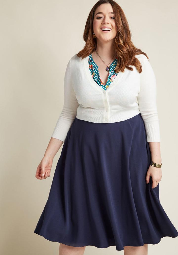 Modcloth The Dream Of The Crop Cardigan In Ivory In M