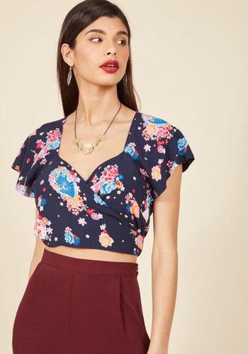  Sun, Sip, Smile Wrap Top In Parasol In Xs