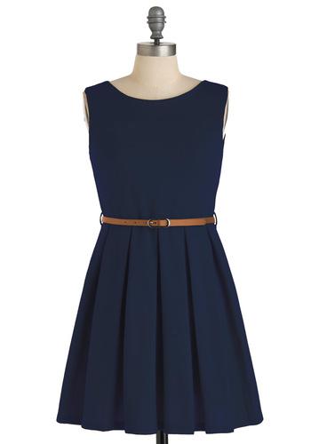 Modcloth 'tis A Shift To Be Simple Dress In Navy