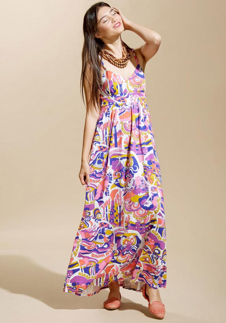 Modcloth Courageous Connection Maxi Dress In Activist In Xs