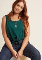 Modcloth Of Everyday Interest Tank Top In Spruce In 2x