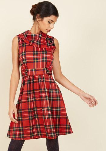  Coach Tour A-line Dress In Crimson Plaid In 4x