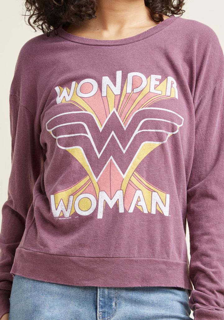 Modcloth Super Empowers Long Sleeve Top In Xs