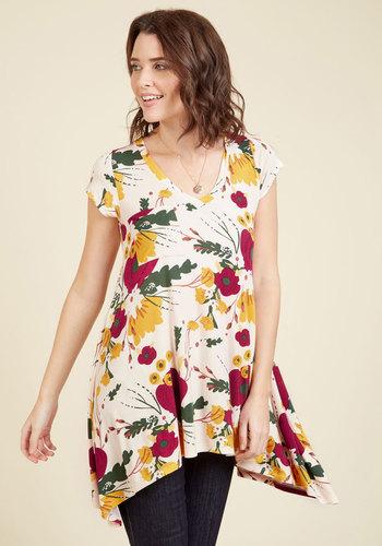  A Crush On Casual Tunic In Retro Blooms In Xxs