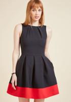  Luck Be A Lady A-line Dress In Black & Red In 8 (uk)