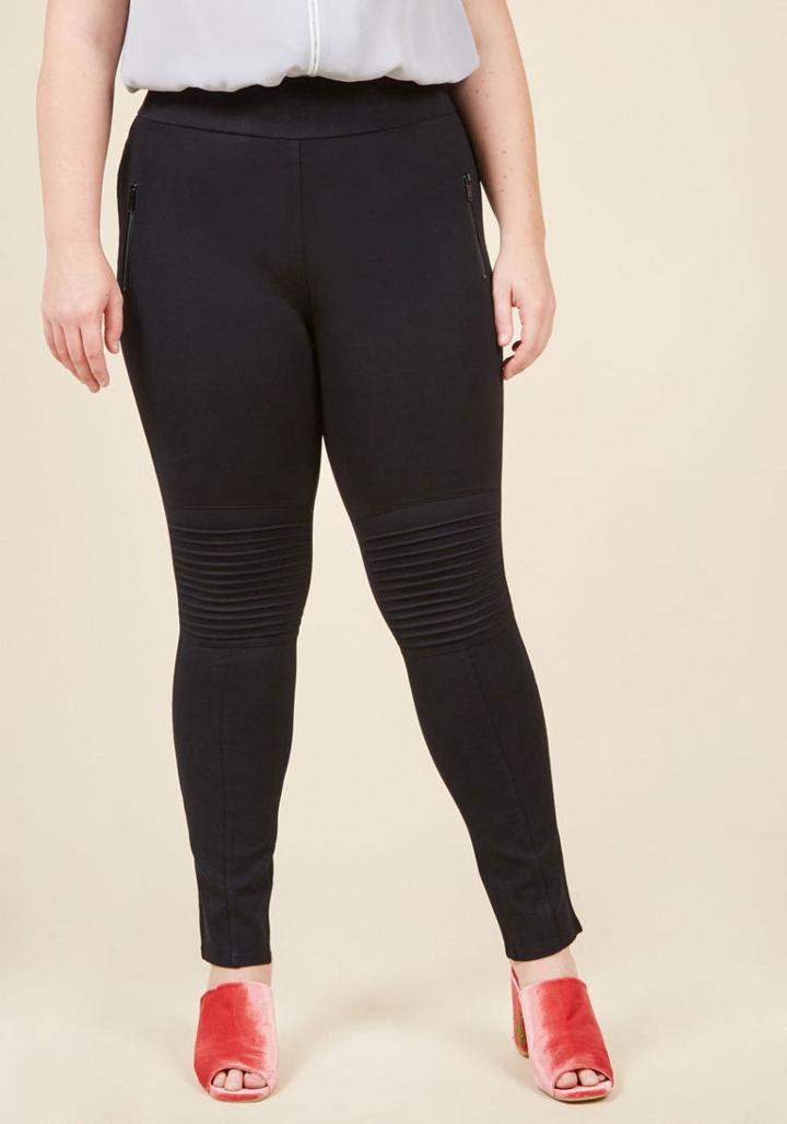 Modcloth My Life's Moto Ponte Pants In Black - 1x-3x In 2x