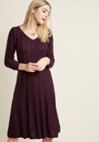 Modcloth Cable Knit Charmer Midi Sweater Dress In S