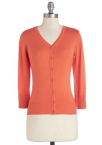 Mak Charter School Cardigan In Cantaloupe