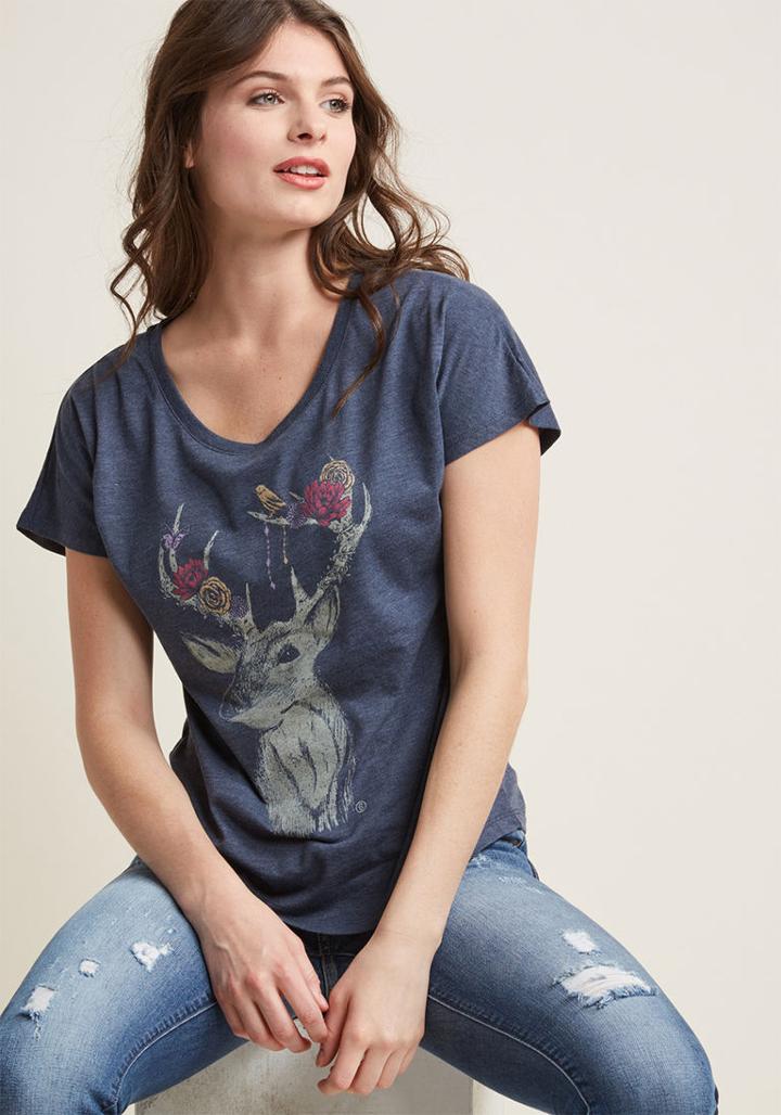 Modcloth Antler Me This Graphic Tee In M