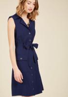 Modcloth Engaging Editorialist Shirt Dress In Navy In L