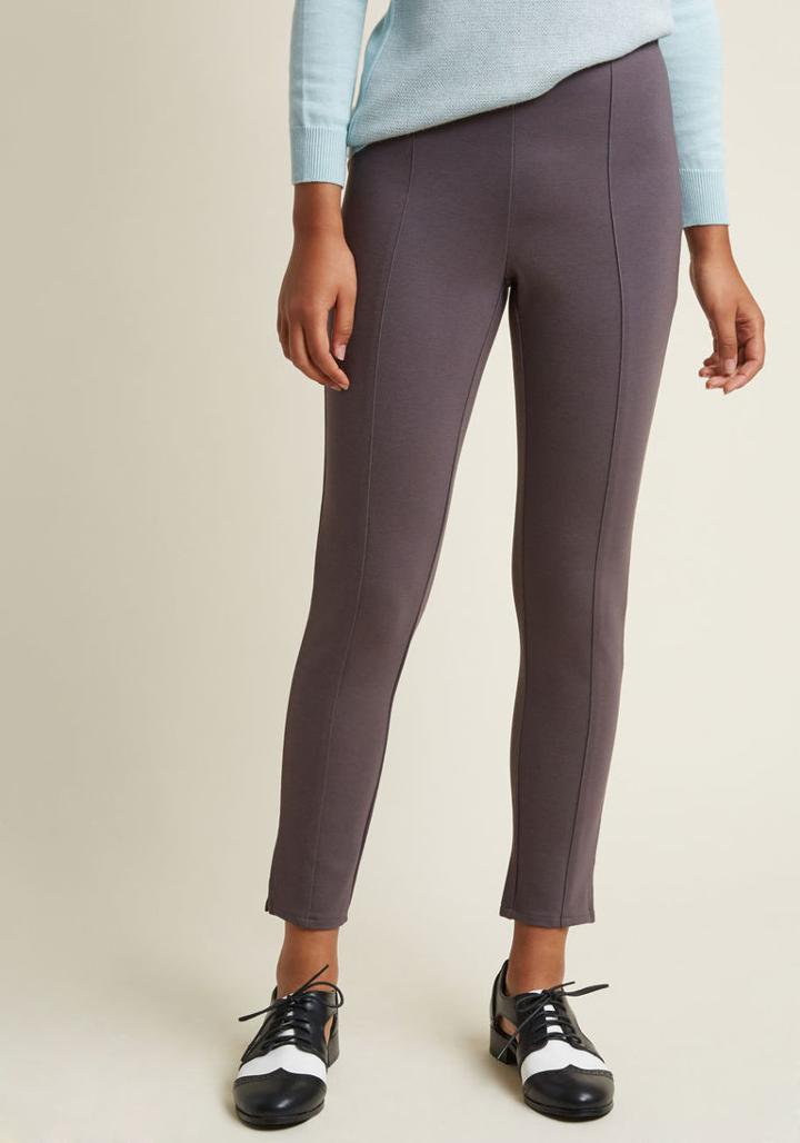Modcloth You Raise A Good Ponte Pants In Dove