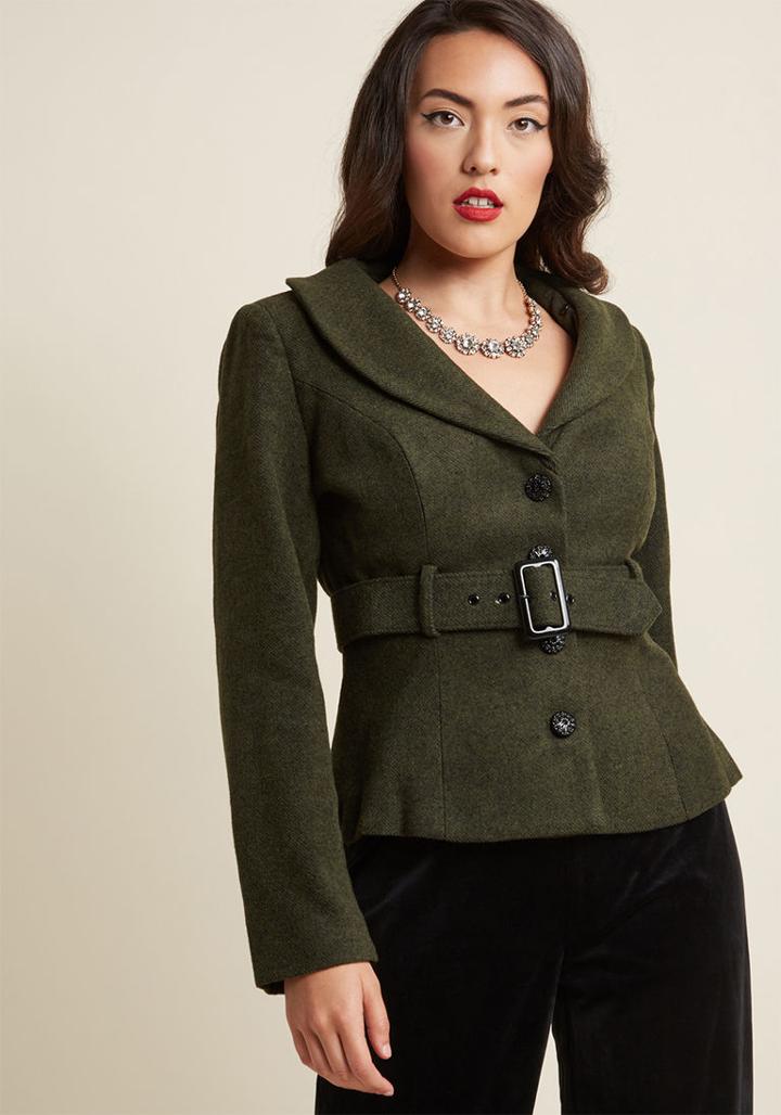 Collectif Collectif Sentimental Twist Belted Jacket In M