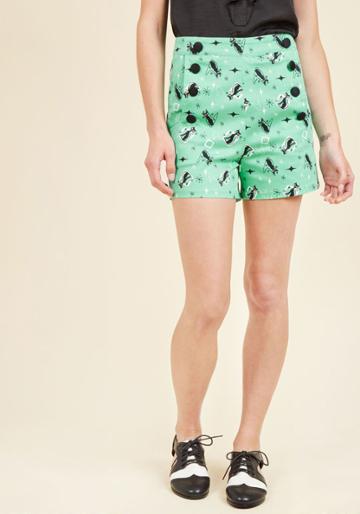 Modcloth Play By Playful Shorts In Retro Cats In L