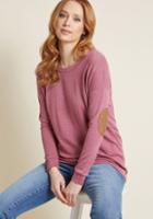 Modcloth Chillest Gal Around Knit Top In Berry In 1x