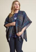 Modcloth Cozy Campside Reversible Shawl In Evening