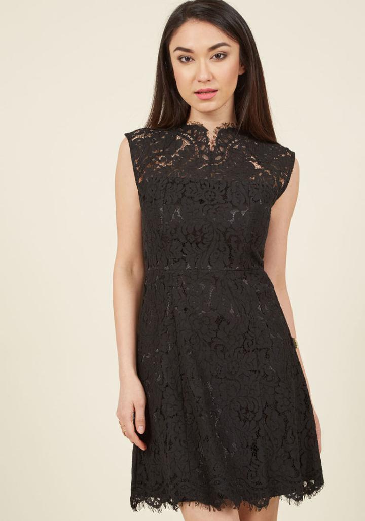 Modcloth Celebrate Success Lace Dress In Black In Xl