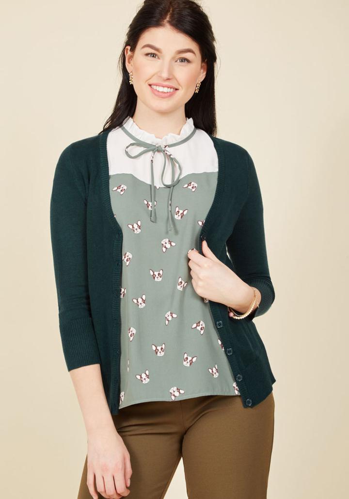 Modcloth Charter School Cardigan In Peacock